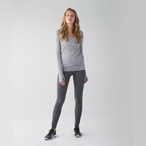 Lululemon Run Turn Around Tight Ruched Leggings in Heathered Grey